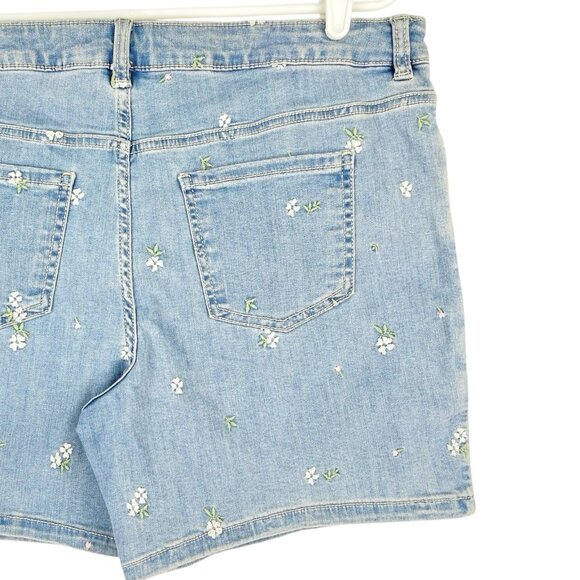 Thereabouts Big Girl Blue Denim Shorts Size 20.5 Plus (actual 36x6) Embroidered - Picture 4 of 12